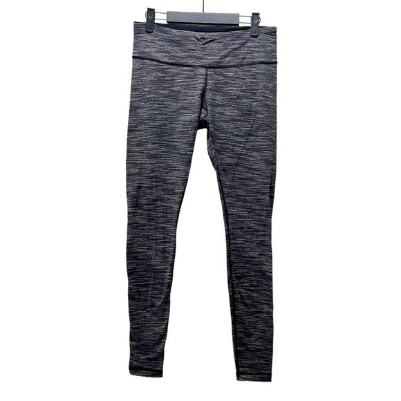 Lululemon Wunder Under Leggings Striped Coco Pique Gray Athleisure Size 8 - Picture 2 of 7